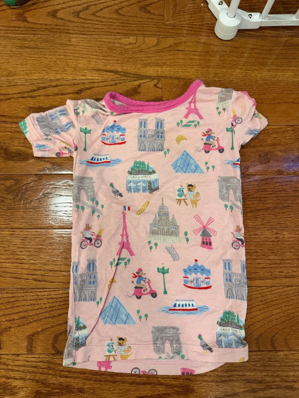 Little Sleepies Pink Paris Landmark Short Sleeve Tee